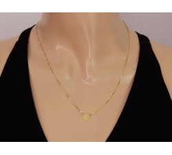 Łańcuszek srebrny 925 pozłacany popularny design celebrytka z kółkiem ponadczasowy