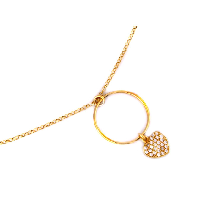 Naszyjnik srebrny 925 pozłacany ekskluzywny wisior z sercem i cyrkoniami na prezent
