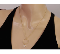 Naszyjnik srebrny 925 pozłacany ekskluzywny wisior z sercem i cyrkoniami na prezent