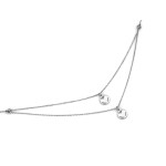 Srebrny 925  delikatny kobiecy naszyjnik gustowny i efektowny z podwójnym łańcuszkiem i sercami