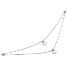 Srebrny łańcuszek 925 kobiecy podwójny z delikatnymi zawieszkami blaszkami kółeczkami