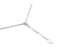Łańcuszek srebrny 925 wyjątkowy efektowny zdobiona zawieszka z szykownymi perłami na prezent.