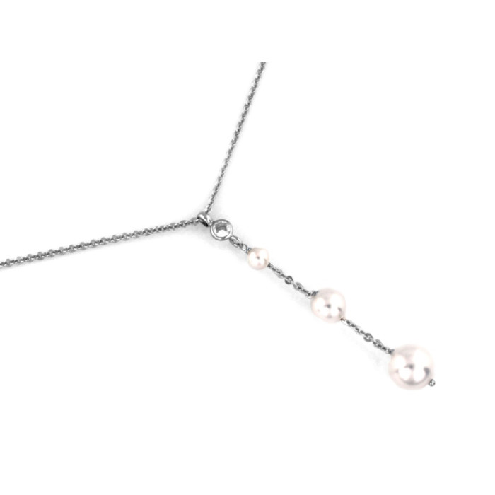 Łańcuszek srebrny 925 wyjątkowy efektowny zdobiona zawieszka z szykownymi perłami na prezent.