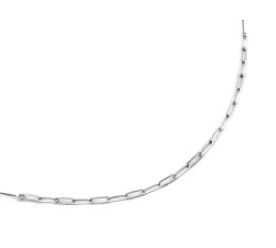 Łańcuszek 925 srebrny klasyczny oryginalny i prosty design z wstawką z dużych ogniw