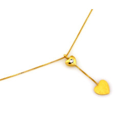 Srebrny naszyjnik 925 pozłacany zdobiony eleganckimi i efektownymi dwoma sercami