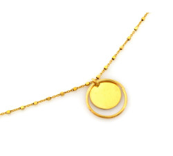 Srebrny 925 naszyjnik z okrągłą subtelną zawieszką możliwy grawer na prezent