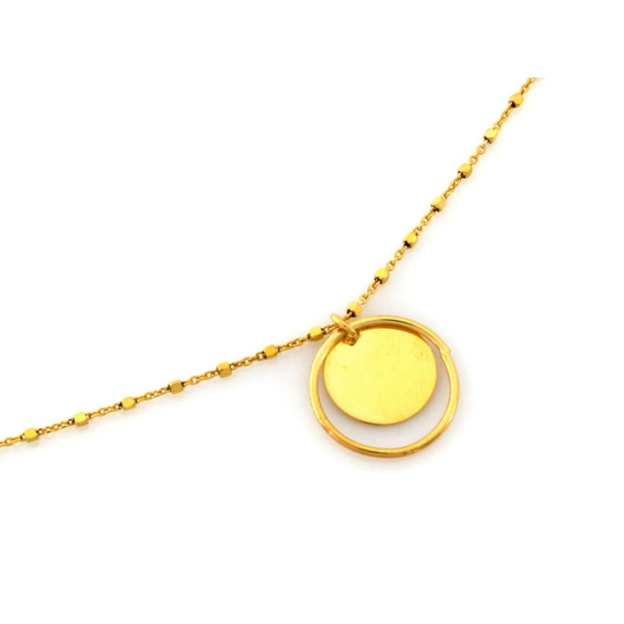 Srebrny 925 naszyjnik z okrągłą subtelną zawieszką możliwy grawer na prezent