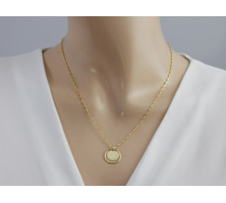 Srebrny 925 naszyjnik z okrągłą subtelną zawieszką możliwy grawer na prezent