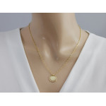 Srebrny 925 naszyjnik z okrągłą subtelną zawieszką możliwy grawer na prezent