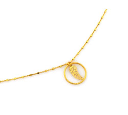 Pozłacany naszyjnik 925 srebrny delikatny z ażurowym wisiorkiem w kształcie skrzydła, łączący subtelność i elegancję.