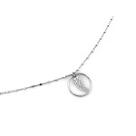 Srebrny naszyjnik 925 elegancki wisiorek zdobiony ażurowym wzorem skrzydłem