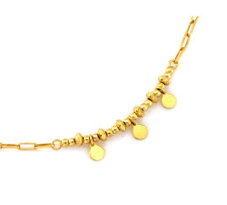 Srebrny 925 naszyjnik pozłacany w kolorze złota z zawieszkami w kształcie kuleczek na prezent