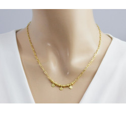 Srebrny 925 naszyjnik pozłacany w kolorze złota z zawieszkami w kształcie kuleczek na prezent