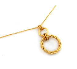 Naszyjnik pozłacany 925 wisior z kółek na prezent dla kobiety