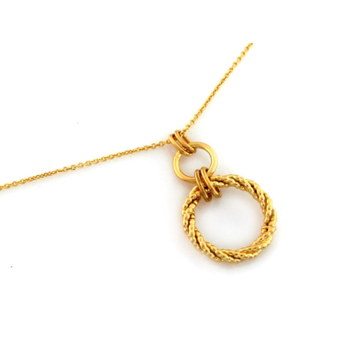 Naszyjnik pozłacany 925 wisior z kółek na prezent dla kobiety