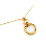 Naszyjnik pozłacany 925 wisior z kółek na prezent dla kobiety