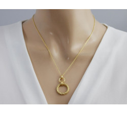 Naszyjnik pozłacany 925 wisior z kółek na prezent dla kobiety