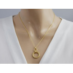 Naszyjnik pozłacany 925 wisior z kółek na prezent dla kobiety