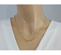 Naszyjnik srebrny pozłacany 925 z kuleczkami i skrzydłami na łańcuszku