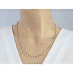 Naszyjnik srebrny z wiszącymi 925 perełkami na łańcuszku