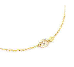 Naszyjnik srebrny pozłacany 925 z dużymi ogniwami i owalami