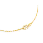 Naszyjnik srebrny pozłacany 925 z dużymi ogniwami i owalami