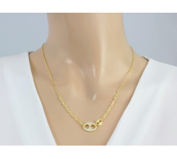 Naszyjnik srebrny pozłacany 925 z dużymi ogniwami i owalami