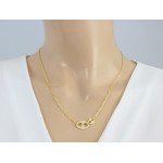 Naszyjnik srebrny pozłacany 925 z dużymi ogniwami i owalami