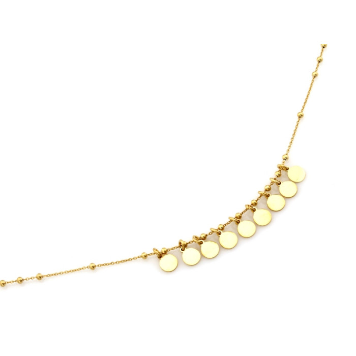 Pozłacany naszyjnik 925 z zawieszkami z kuleczkami na łańcuszku