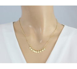 Pozłacany naszyjnik 925 z zawieszkami z kuleczkami na łańcuszku