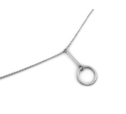 Srebrny naszyjnik 925 z modnym wisiorem ringiem na łańcuszku na prezent