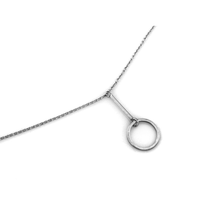 Srebrny naszyjnik 925 z modnym wisiorem ringiem na łańcuszku na prezent