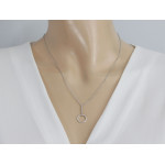 Srebrny naszyjnik 925 z modnym wisiorem ringiem na łańcuszku na prezent