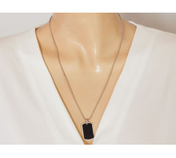 Naszyjnik srebrny nieśmiertelnik 925 z kulkowym łańcuszkiem na prezent