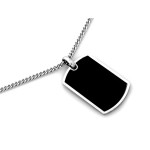 Srebrny naszyjnik 925 nieśmiertelnik męski z czarną powierzchnią