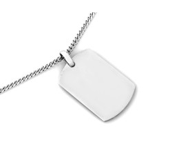 Srebrny naszyjnik 925 nieśmiertelnik męski z czarną powierzchnią