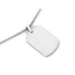 Srebrny naszyjnik 925 nieśmiertelnik męski z czarną powierzchnią