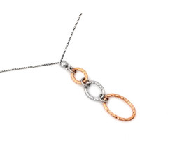 Naszyjnik srebrny 925 z wiszącymi kółkami kolorowymi na łańcuszku
