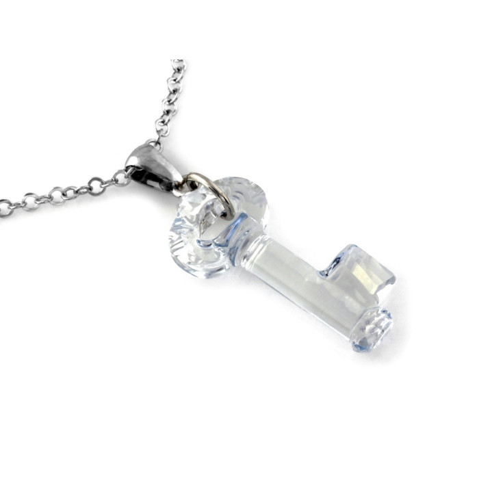 Naszyjnik srebrny 925 z wiszącym błyszczącym kluczem do Twojego serca na łańcuszku