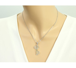 Naszyjnik srebrny 925 z wiszącym błyszczącym kluczem do Twojego serca na łańcuszku