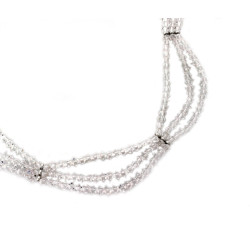 Naszyjnik srebrny 925 efektowny z kamieniami cyrkoniami na łańcuszku na prezent