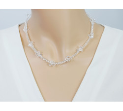 Naszyjnik srebrny 925 wykonany w całości z cyrkoni na prezent