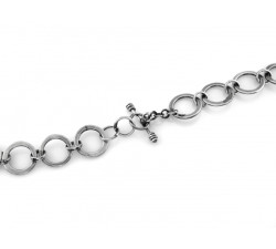 Naszyjnik srebrny 925 z brązowym dużym kamieniem o okazałym wzorze