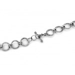 Naszyjnik srebrny 925 z brązowym dużym kamieniem o okazałym wzorze