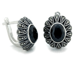 srebrny komplet ze stalą