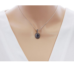 srebrny zestaw 925 ze stalą