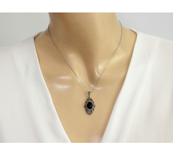 srebrny zestaw 925 ze stalą