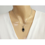 srebrny zestaw 925 ze stalą