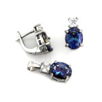 komplet stalowy ze srebrem