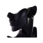 Kolczyki i zawieszka srebrne 925 z markazytami i czarnym kamieniem wyjątkowy komplet